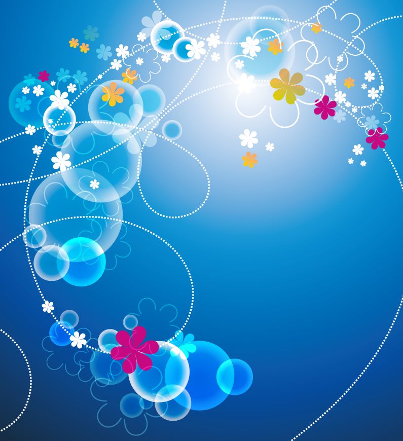 free vector Abstract Blue Floral Vector Background